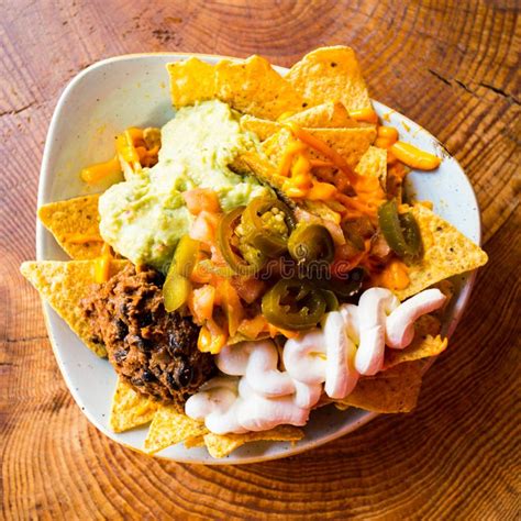 Nachos with guacamole. stock image. Image of cuisine - 266804373