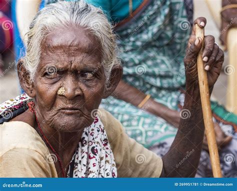 Unidentified Rural Woman In Traditional Costumes At Their Village