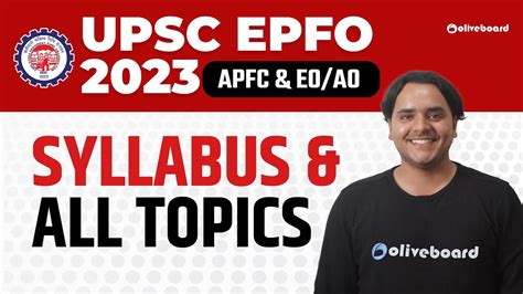 UPSC EPFO Syllabus 2023 APFC EO AO Complete Syllabus With All