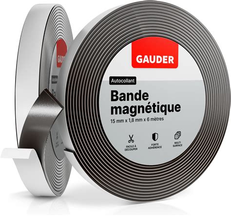 GAUDER Bande Magnétique Autocollante Forte 30 mm x 1 m Bandes