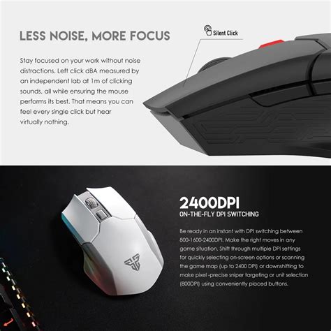 FANTECH WG11 CRUISER Wireless 2 4Ghz SILENT Gaming Mouse White