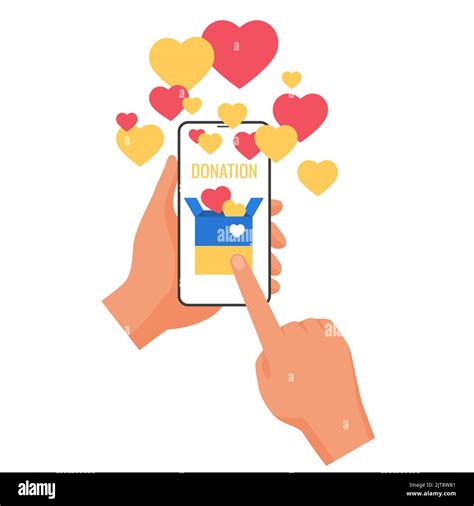 Support, solidarity with Ukraine concept, online donation app vector ...