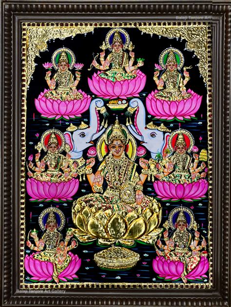 Goddess Ashtalakshmi Tanjore Painting Tanjore Painting Painting Art