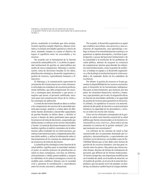 Desafios Y Perspectivas De Los Sistemas De Salud Pdf