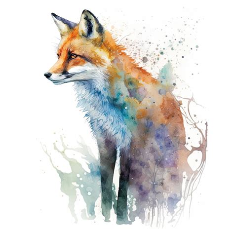 Premium AI Image | Watercolor painting of fox