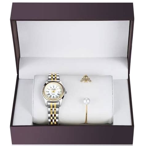 SHARPHY Coffret Montre Femme Bracelet Femme Diamants Quartz Date