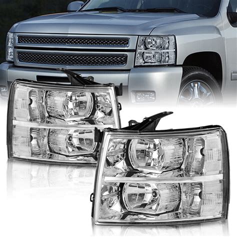 Headlight W Clear Reflector For 2007 2013 Chevy Silverado 1500 2500