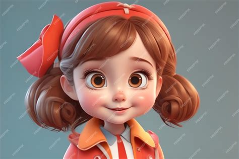 Premium Photo 3d Character Cute Girl Illustration Realistic 4k Vector