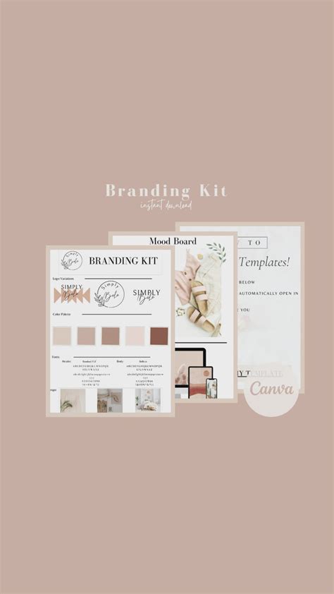 Branding Template Bundle Etsy Sellers Brand Board Mood Board