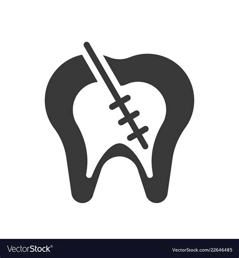 Tooth With Root Canal Treatment Or Endodontic Vector Image