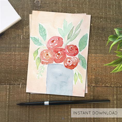 Watercolor Notecards Floral Note Cards Floral Stationary | Etsy