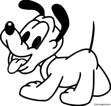 Baby Pluto Puppy Coloring Page Coloringall