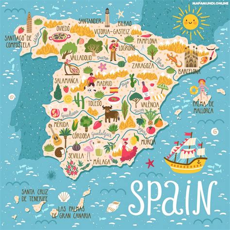 Mapa de España con Nombres Comunidades y Provincias Para Descargar e