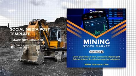 Premium Vector Mining Theme Social Media Post Template Mining