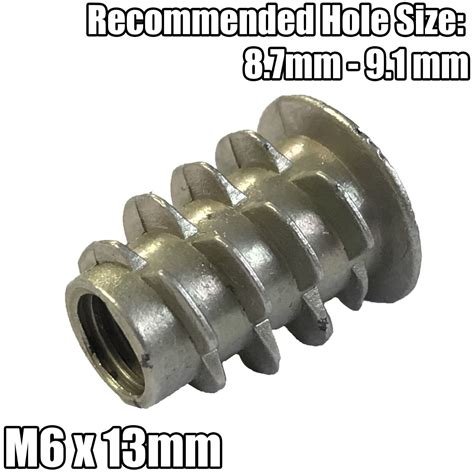 50 Pieces M4 M5 M6 M8 M10 Insert Nuts Zinc Alloy Screw To Threaded Hex