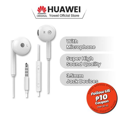 Huawei Earphones AM115 3.5mm Jack Stereo Comfortable Half In-Ear ...