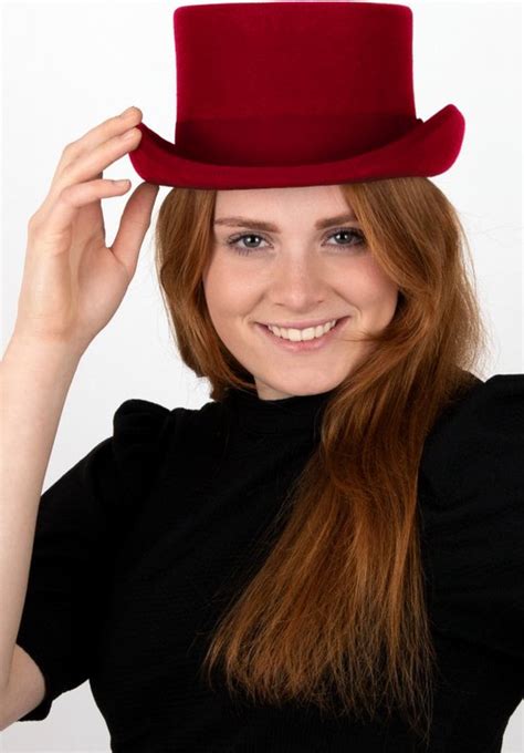 Luxe Hoge Hoed Rood Laag Model Tophat Heren Dames Maat 57 Bol