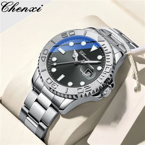 Chenxi Mens Watches Top Luxury Brand Stainless Steel Waterproof Quartz