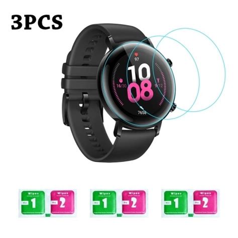 3pcs Tempered Glass Smartwatch Screen Protector Ultra Thin High Clarity Shatter Proof Anti