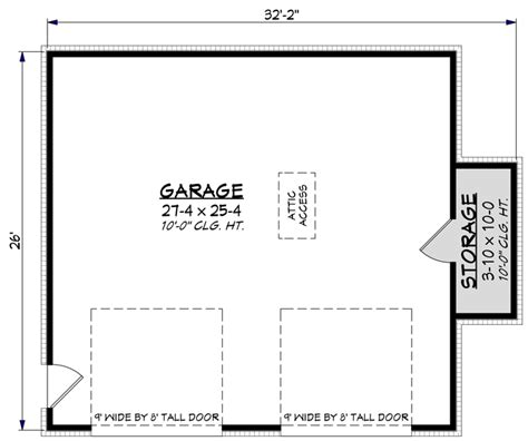 2 Car Detached Garage With Oversized Doors 51879hz Architectural Designs House Plans