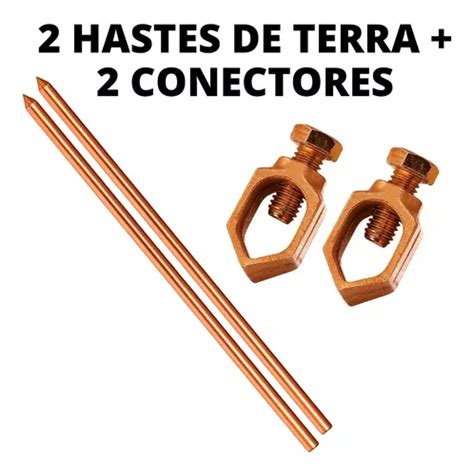 Kit 2 Hastes Terra 1 2 1 2m 10mm 2 Conectores