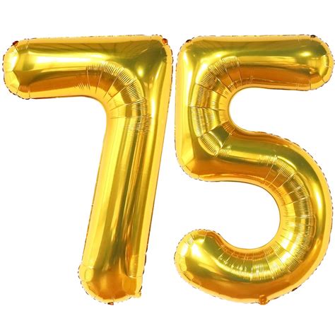 Buy Katchon Giant Gold 75 Balloon Numbers 40 Inch Gold 75th