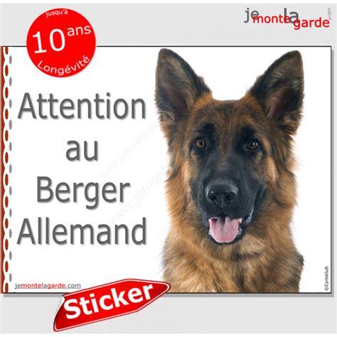 Panneau Autocollant Attention Au Chien Berger Allemand R Siste Pluie