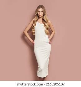 Portrait Gorgeous Elegant Sensual Blonde Woman Stock Photo