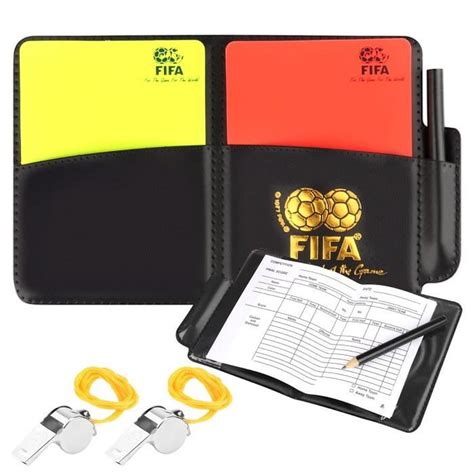 Cartes D Arbitre De Football M Tal Sifflet Arbitre Cartons Jaune Et