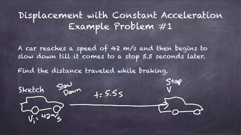 Acceleration Calculations Displacement With Constant Acceleration