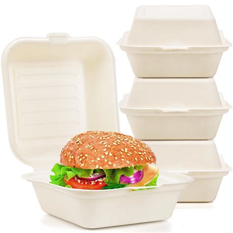 Snapklik Peohud Pack Compostable Clamshell Take Out Food