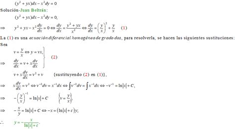 Ejemplos De Ecuaciones Diferenciales Lineales De Primer Orden
