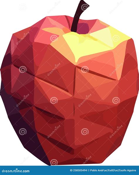 Polygon Apple Low Poly Apple Stock Vector Illustration Of Geometric