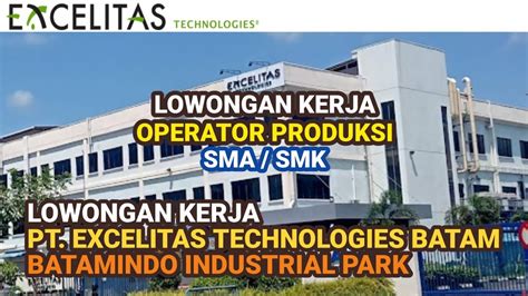 Lowongan Kerja Operator Produksi PT Excelitas Technologies Batam Hari