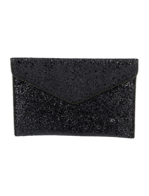 Rebecca Minkoff Glitter Leo Clutch Black Clutches Handbags