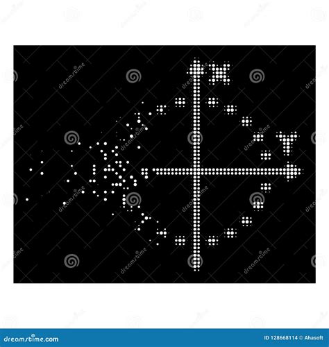 Bright Dissolved Pixel Halftone Dotted Circle Plot Icon Stock Vector