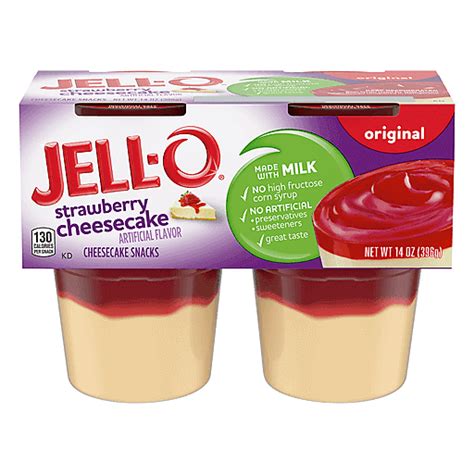 Jell-O Pudding, Strawberry Cheesecake | Refrigerated Jello & Pudding | Foodtown