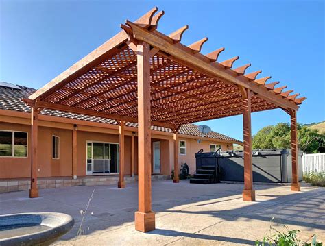 The Lattice Pergola Kit, Custom Made from Redwood