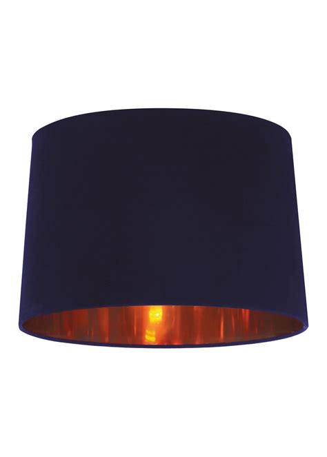 Ada Velvet Drum Easy Fit Lamp Shade W36cm X H23cm Navy Blue Lamp