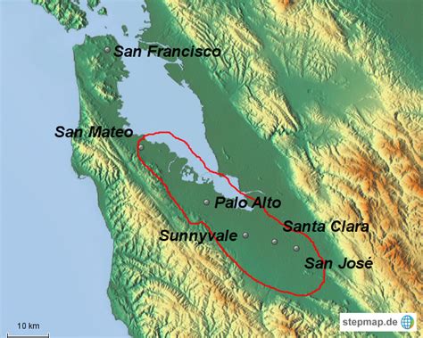 Stepmap Silicon Valley 1 Landkarte Für Nordamerika