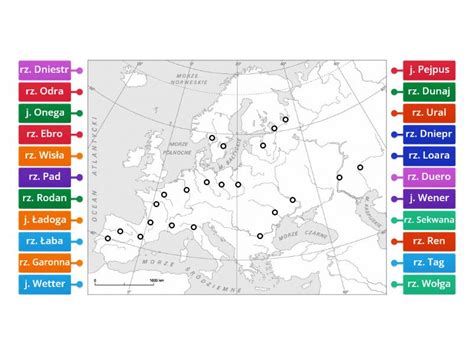 Rzeki I Jeziora Europy Labelled Diagram