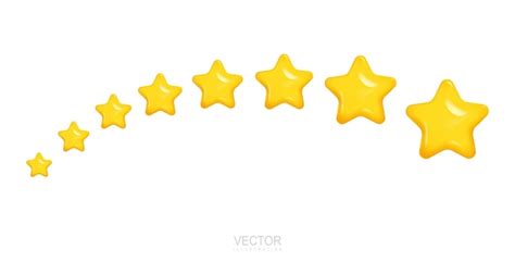 Premium Vector Glossy Yellow Stars From Small To Large On A White