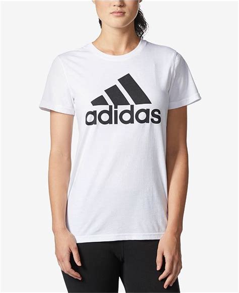 adidas Classic Logo T-Shirt & Reviews - Tops - Women - Macy's