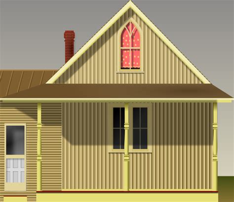 American Gothic House Vector Illustration Public Domain Vectors