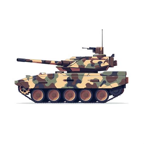 Tanque Militar Pesado Camuflaje Maquinaria Especial Vector Premium