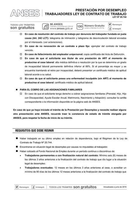 Prestación por desempleo trabajadores ley de contrato de trabaj ook PDF