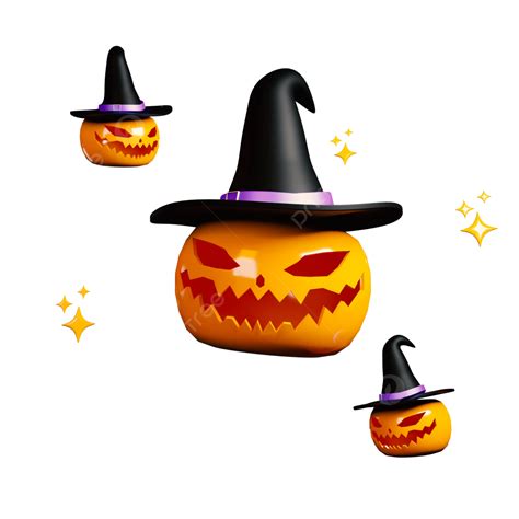 Truco O Trato De Sombrero De Calabaza 3d PNG Dibujos 3d Calabaza