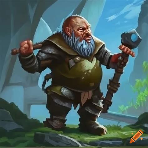 Fat Dwarf Adventurer With A Long Beard Mtg Style