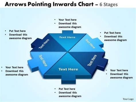 Sales Diagram Arrows Pointing Inwards Chart 6 Stages Strategic Management