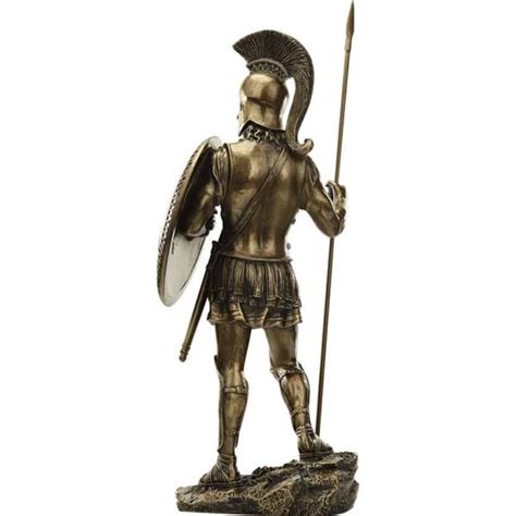 Spartan Warrior With Spear And Hoplite Shield Statue Wu 1118